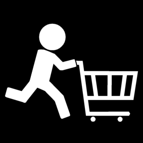 chariot de magasin: courir